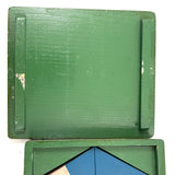 Hand-painted Vintage Parquetry Design Puzzle in a Box, Three Layers