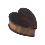 Treen Heart Shaped Box Made of Three Woods