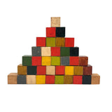 Aesthetically Arranged Pyramid of Hand-painted Antique Chemistry Blocks