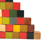 Aesthetically Arranged Pyramid of Hand-painted Antique Chemistry Blocks