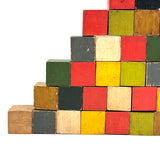 Aesthetically Arranged Pyramid of Hand-painted Antique Chemistry Blocks