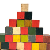 Aesthetically Arranged Pyramid of Hand-painted Antique Chemistry Blocks