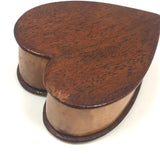 Treen Heart Shaped Box Made of Three Woods