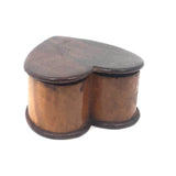 Treen Heart Shaped Box Made of Three Woods