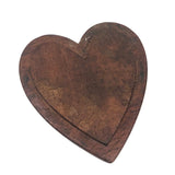 Treen Heart Shaped Box Made of Three Woods