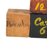 Aesthetically Arranged Pyramid of Hand-painted Antique Chemistry Blocks