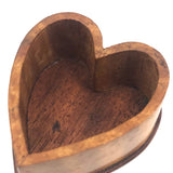 Treen Heart Shaped Box Made of Three Woods