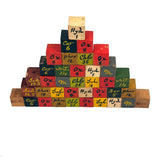 Aesthetically Arranged Pyramid of Hand-painted Antique Chemistry Blocks