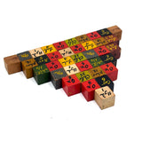 Aesthetically Arranged Pyramid of Hand-painted Antique Chemistry Blocks