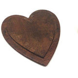 Treen Heart Shaped Box Made of Three Woods