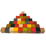 Aesthetically Arranged Pyramid of Hand-painted Antique Chemistry Blocks