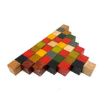 Aesthetically Arranged Pyramid of Hand-painted Antique Chemistry Blocks