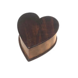 Treen Heart Shaped Box Made of Three Woods
