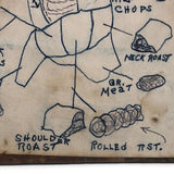 Mickey Doyle's How to Dress and Cut Deer, Ink Drawing Stapled to Hardboard