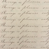 Revenge is Pleasure Only to a Mean Man, Chloe Mann's 1836 Penmanship Notebook