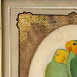 Red-Faced Love Birds (Agapornis pullarius), Regally Framed Alexander Francis Lydon for W.T.Greene Woodblock Engraving, 1884