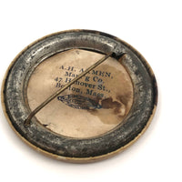 Curious c. 1900 Odd Fellows “Shake” Photo Button, A.H Armen Manf’g Co. Boston