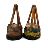More Gorgeous Old Japanese Brushes: Large Pair, Yellow and Orange Wraps