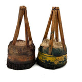 More Gorgeous Old Japanese Brushes: Large Pair, Yellow and Orange Wraps