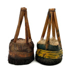 More Gorgeous Old Japanese Brushes: Large Pair, Yellow and Orange Wraps