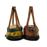 More Gorgeous Old Japanese Brushes: Large Pair, Yellow and Orange Wraps