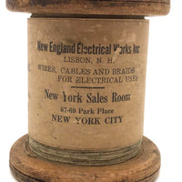 Antique New England Electrical Works Spool of Copper Magnet Wire with Original Label 
