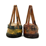 More Gorgeous Old Japanese Brushes: Large Pair, Yellow and Orange Wraps
