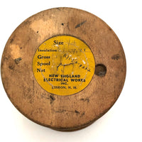 Antique New England Electrical Works Spool of Copper Magnet Wire with Original Label 