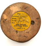 Antique New England Electrical Works Spool of Copper Magnet Wire with Original Label 