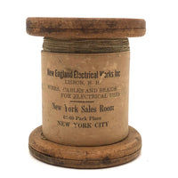 Antique New England Electrical Works Spool of Copper Magnet Wire with Original Label 