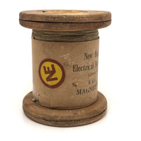 Antique New England Electrical Works Spool of Copper Magnet Wire with Original Label 