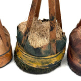 More Gorgeous Old Japanese Brushes: Large Pair, Yellow and Orange Wraps