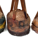 More Gorgeous Old Japanese Brushes: Large Pair, Yellow and Orange Wraps