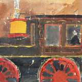 M&W, Morgantown & Wheeling Train with Coal Car, c. 1910s Folk Painting on Linen