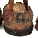 More Gorgeous Old Japanese Brushes: Large Pair, Yellow and Orange Wraps