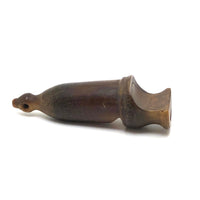Finely Carved 19th C. Horn Pea Whistle with Inset Wood Mouthpiece 