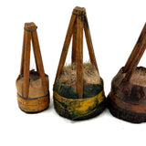 More Gorgeous Old Japanese Deer Hair Brushes: Set of Three, Green, Orange, Pink