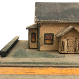 Tabletop Neighbors: Pair of Folk Art Houses on Platform