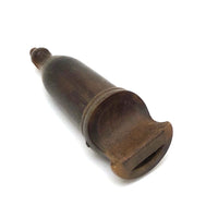 Finely Carved 19th C. Horn Pea Whistle with Inset Wood Mouthpiece 