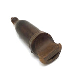 Finely Carved 19th C. Horn Pea Whistle with Inset Wood Mouthpiece 