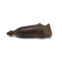 Finely Carved 19th C. Horn Pea Whistle with Inset Wood Mouthpiece 