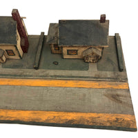 Tabletop Neighbors: Pair of Folk Art Houses on Platform