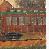 M&W, Morgantown & Wheeling Train with Coal Car, c. 1910s Folk Painting on Linen
