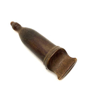 Finely Carved 19th C. Horn Pea Whistle with Inset Wood Mouthpiece 