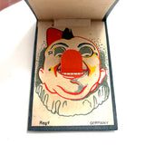 1920s German "Toilettez" Flip Open Surprise Clown with Mechanical Tongue