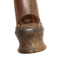 Finely Carved 19th C. Horn Pea Whistle with Inset Wood Mouthpiece 