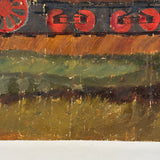 M&W, Morgantown & Wheeling Train with Coal Car, c. 1910s Folk Painting on Linen