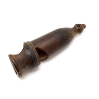 Finely Carved 19th C. Horn Pea Whistle with Inset Wood Mouthpiece 