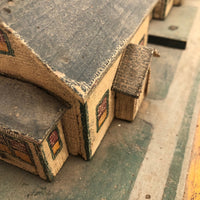 Tabletop Neighbors: Pair of Folk Art Houses on Platform