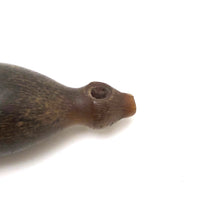 Finely Carved 19th C. Horn Pea Whistle with Inset Wood Mouthpiece 